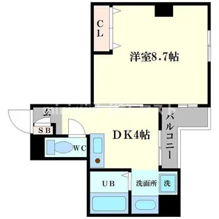 1DKの間取り画像