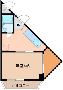 六丁の目マンション【2階】の間取り