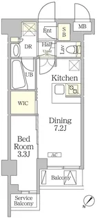 アジールコート池尻大橋【2階】の間取り