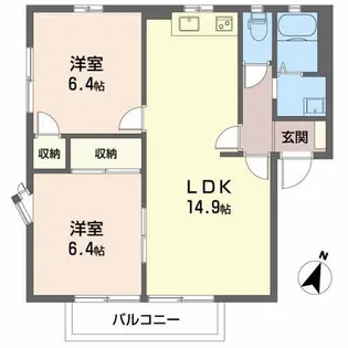 笹川ロッジ A【1階】の間取り