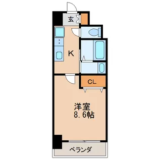 レジディア高岳【3階】の間取り