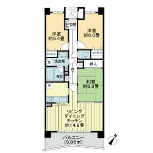 ライオンズマンション千葉グランドタワー【20階】の間取り