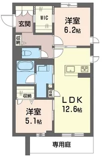 プレディーナ武蔵浦和【1階】の間取り
