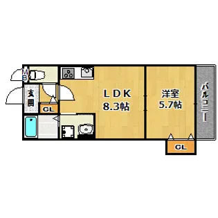 クリエオーレ福町II【3階】の間取り