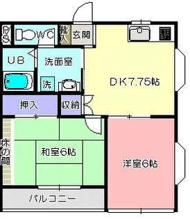 ウイングK【2階】の間取り