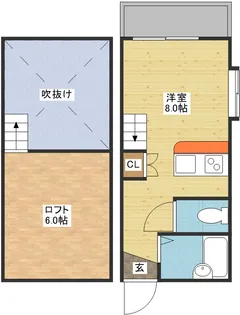 カーサヴェルデ梁川【2階】の間取り