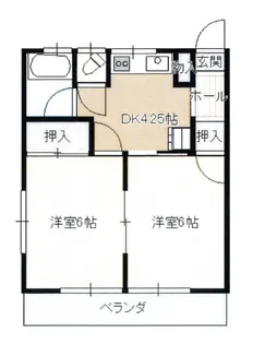 山ノ神アパート ヴィオーラ【1階】の間取り