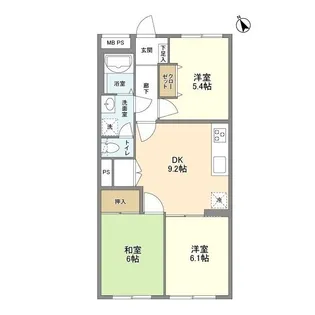 ウィステリア二子玉川【1階】の間取り