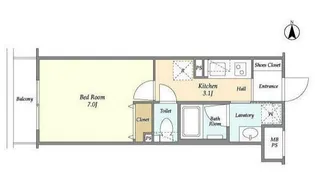 1Kの間取り画像