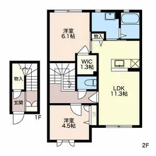 カーティアスC【2階】の間取り