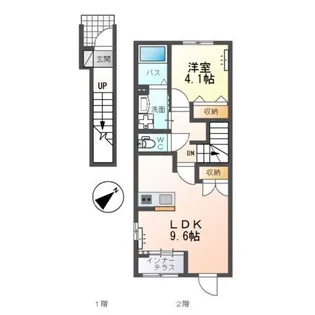 (仮)スターテラスII下岡本町新築アパート【2階】の間取り