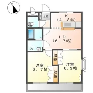 ランドマーク曙壱番館【3階】の間取り
