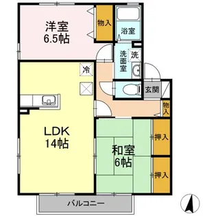 アメニティハイム兵庫南 C棟【1階】の間取り