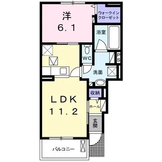 プラシード ピアッツァC【1階】の間取り