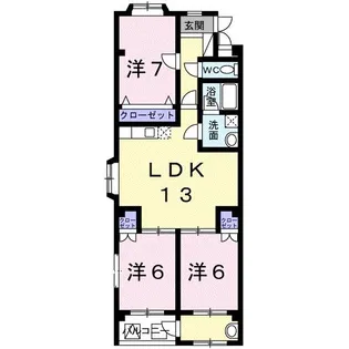 ハイツブラウンII【3階】の間取り