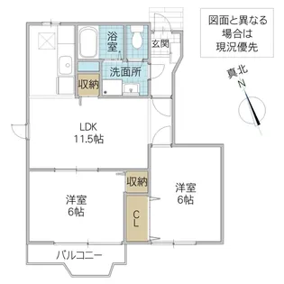 エルウッド B【1階】の間取り