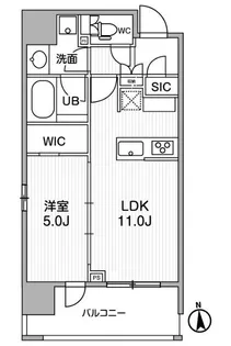 シーズンフラッツ新御徒町イースト【10階】の間取り