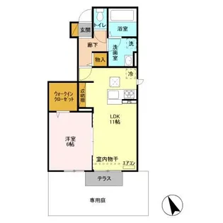 フローラ・ウィル B【1階】の間取り