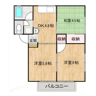 コーポ平川 B【2階】の間取り
