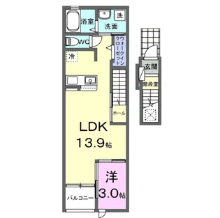 ビューシティ泉II【2階】の間取り