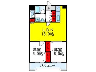 第一玉一ハイツ【2階】の間取り