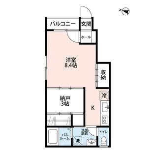 クレストコート公園前B【1階】の間取り