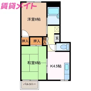 サニーパレス21B棟【2階】の間取り