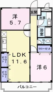 玲巧ハイツ3【2階】の間取り