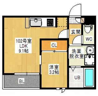 Grandtic JM 富田【1階】の間取り