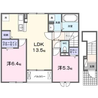 フォレスト ワンB【2階】の間取り