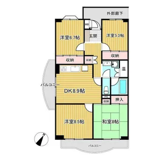 グリーンコーポ藤代1号棟【13階】の間取り