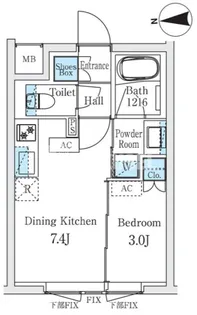 STANDZ柿の木坂【2階】の間取り