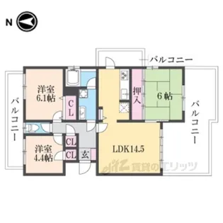 ローレルスクエア木津川台第1期4番館【4階】の間取り