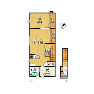 ポミエ・ブロッサム【2階】の間取り