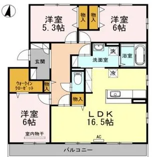 ファミーユ竹の葉【2階】の間取り