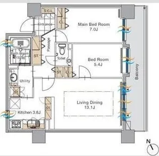 S-FORT中島公園【14階】の間取り