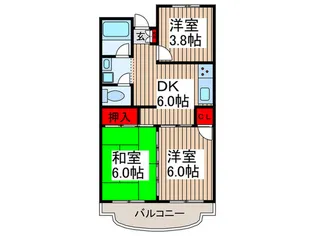 西野台ガーデニア【3階】の間取り