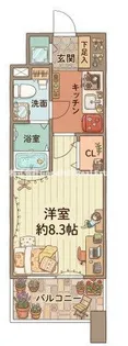 プラウドフラット新大阪【3階】の間取り