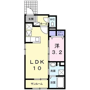 ボヌール彩B【1階】の間取り