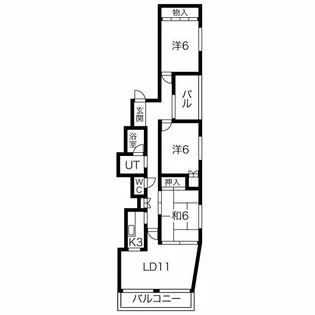 グランドヒルズ平野2番館【3階】の間取り