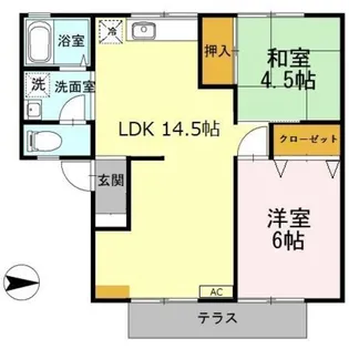 エクセル川端A【2階】の間取り