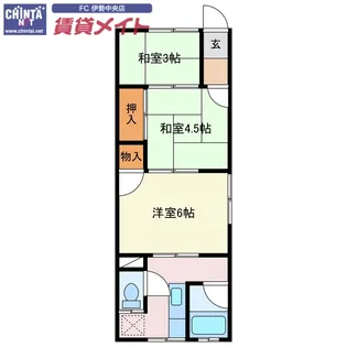 西本ハイツ【1階】の間取り