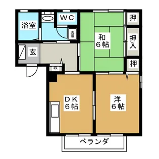 レオーネハイツ【2階】の間取り
