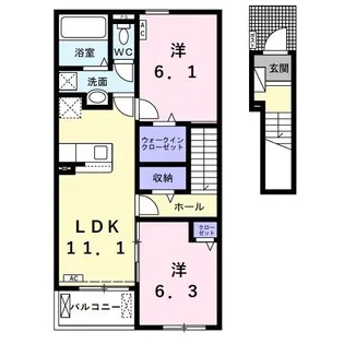 フィオーレ笠木 B【2階】の間取り