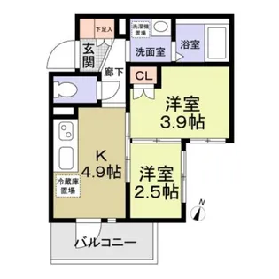 ウィステリア三ッ沢【5階】の間取り