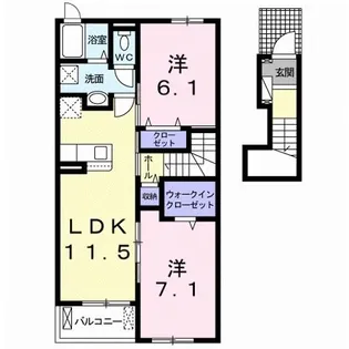 エルグランデ クレスト【2階】の間取り