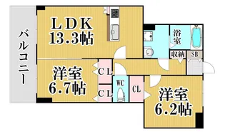 グリーンライフ西南杜【3階】の間取り