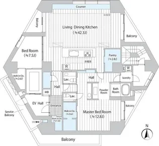 THE DOORS 広尾【2階】の間取り
