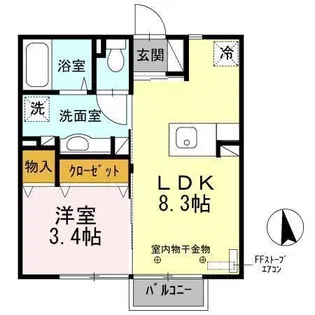 ヴィラ モンテローザ A【2階】の間取り
