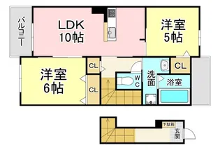 スモールウッズタウン若松【2階】の間取り